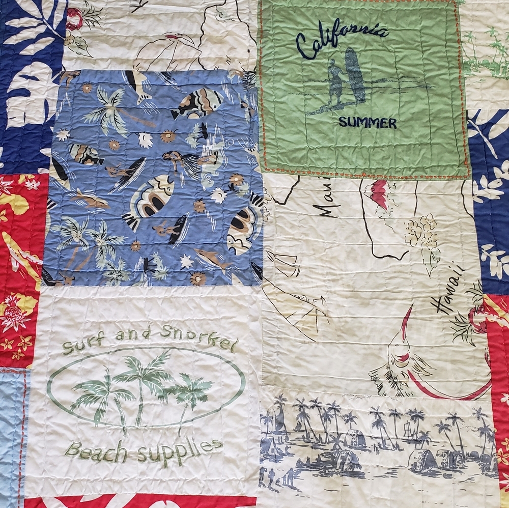 Pottery Barn. TWIN Island Patchwork Quilt - Picture 3 of 8